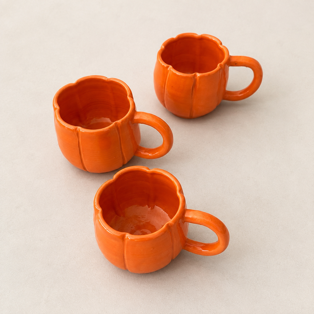 Handmade Orange Pumpkin Mug, 310ml
