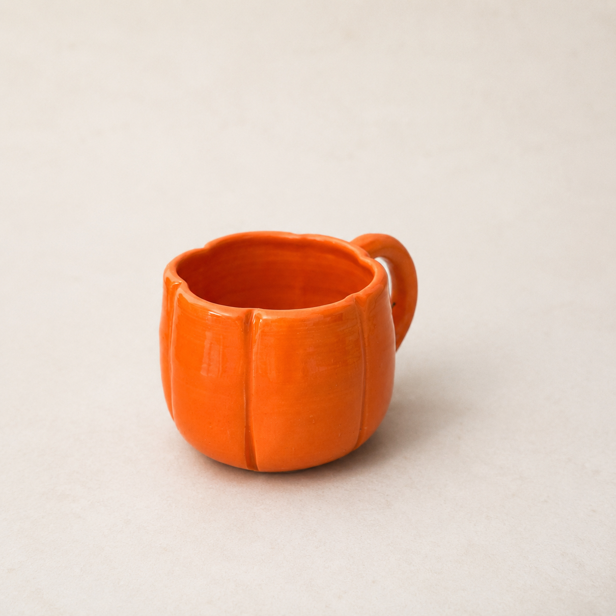 Handmade Orange Pumpkin Mug, 310ml