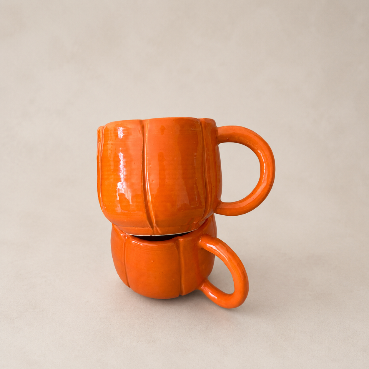 Handmade Orange Pumpkin Mug, 310ml