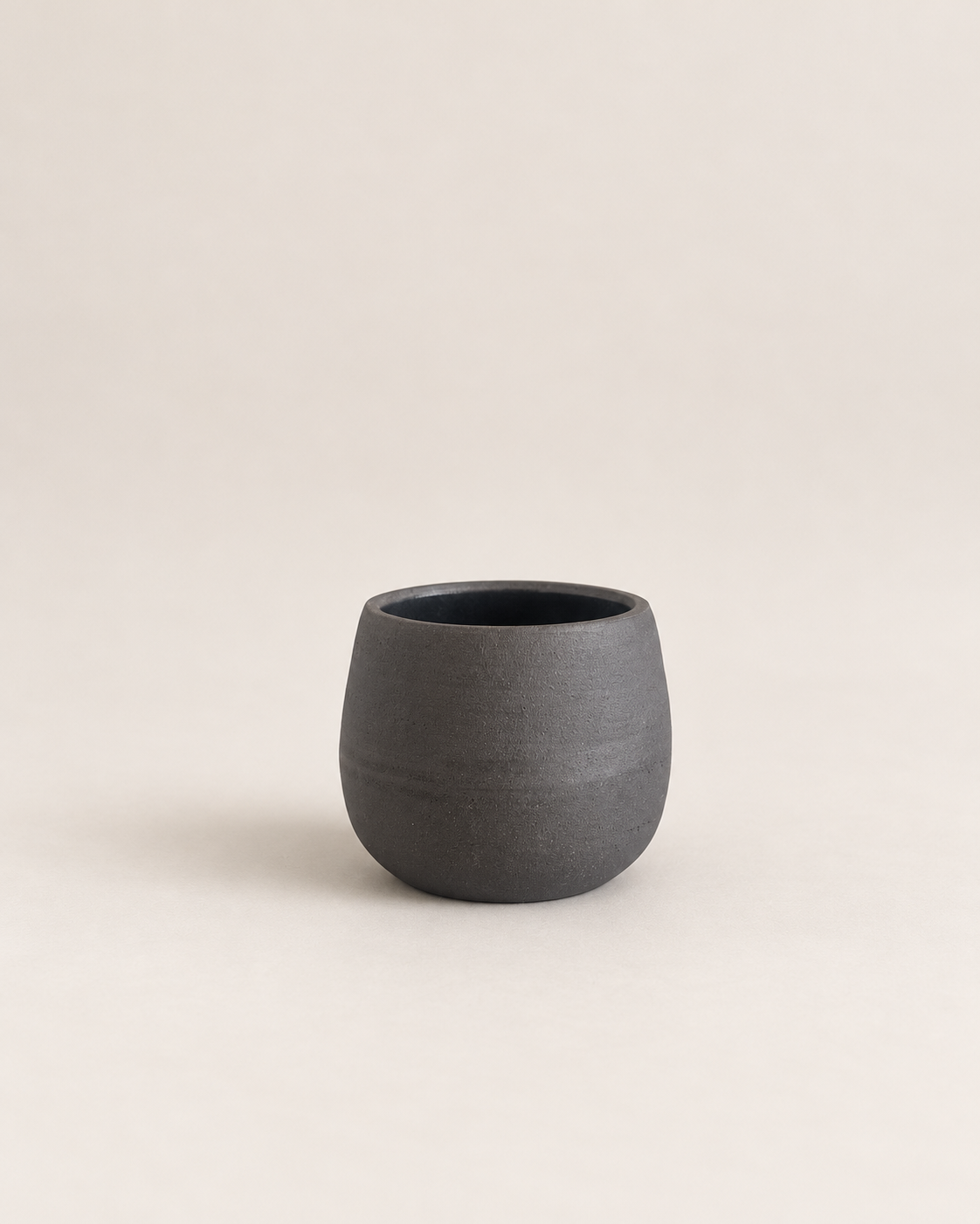 Handmade Black Clay Cup – Unglazed Stoneware Coffee Cup