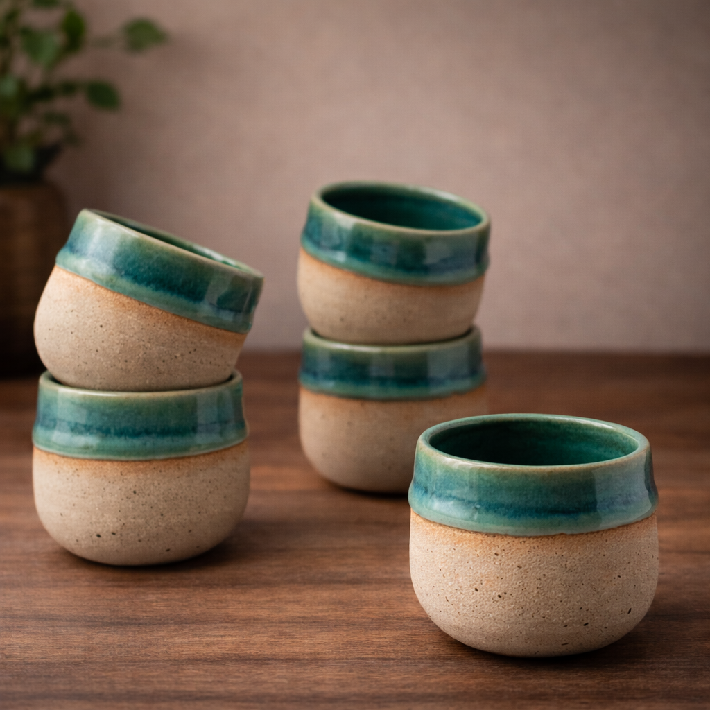 Personalised Green Reactive Glaze Ceramic Cup – 7 oz