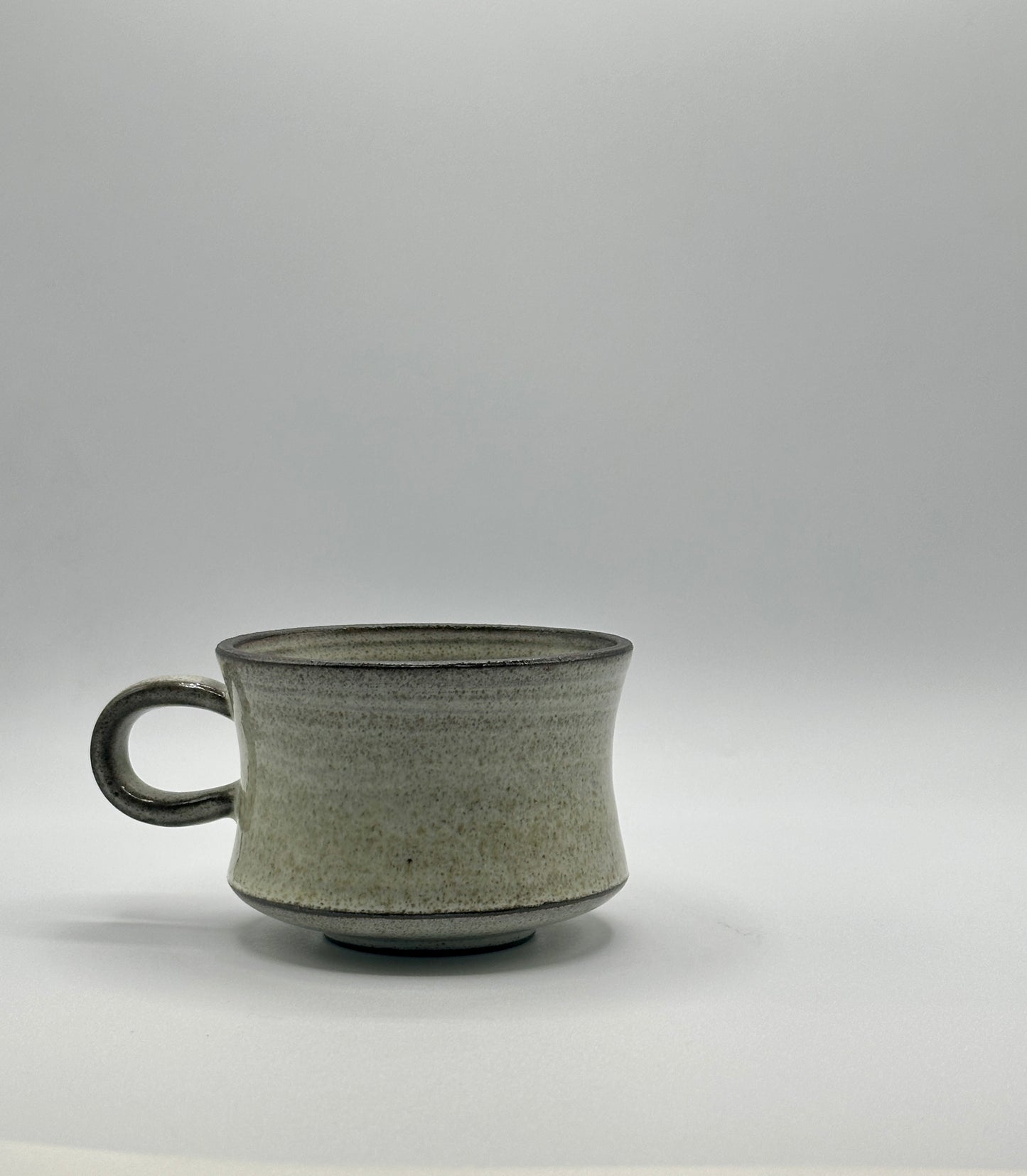 Handmade White Glazed Black Clay Coffee Mug – 200 ml