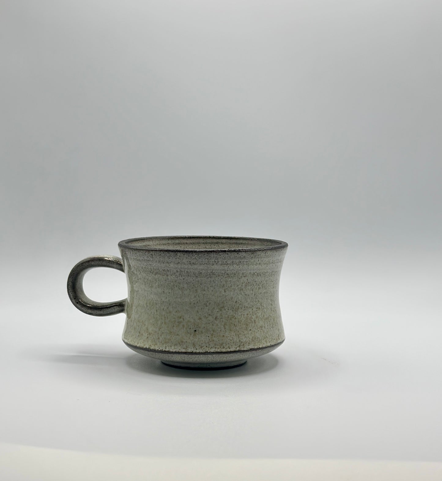 Handmade White Glazed Black Clay Coffee Mug – 200 ml
