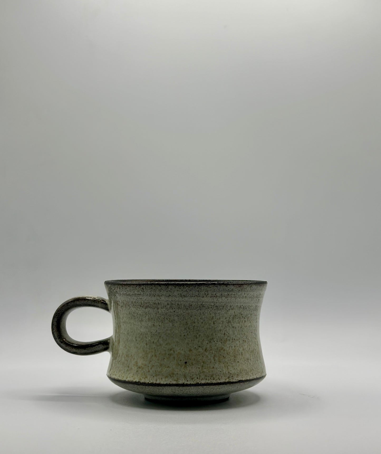 Handmade White Glazed Black Clay Coffee Mug – 200 ml