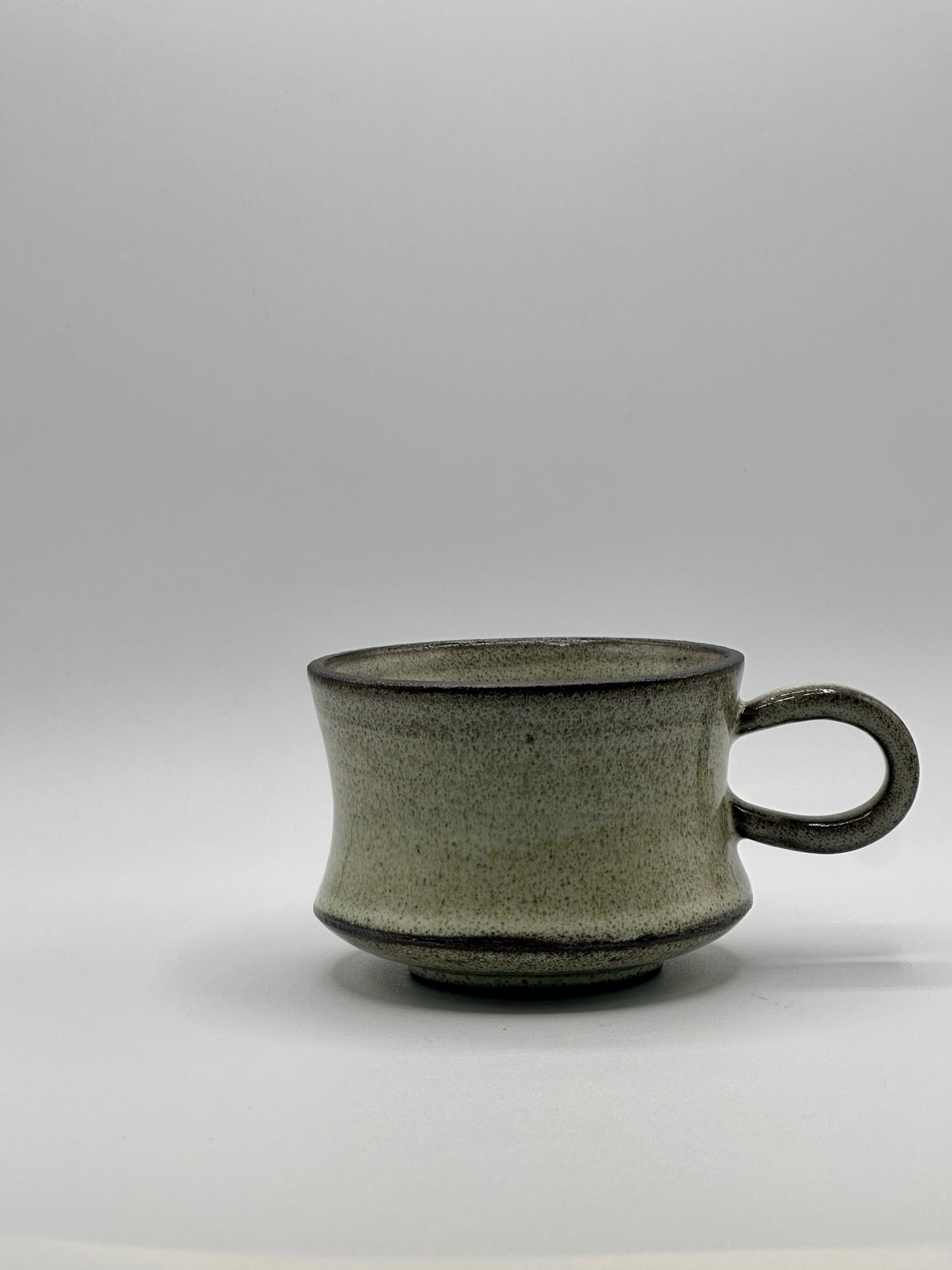 Handmade White Glazed Black Clay Coffee Mug – 200 ml