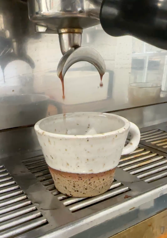 Handmade White Speckled Espresso Cup – 3 oz