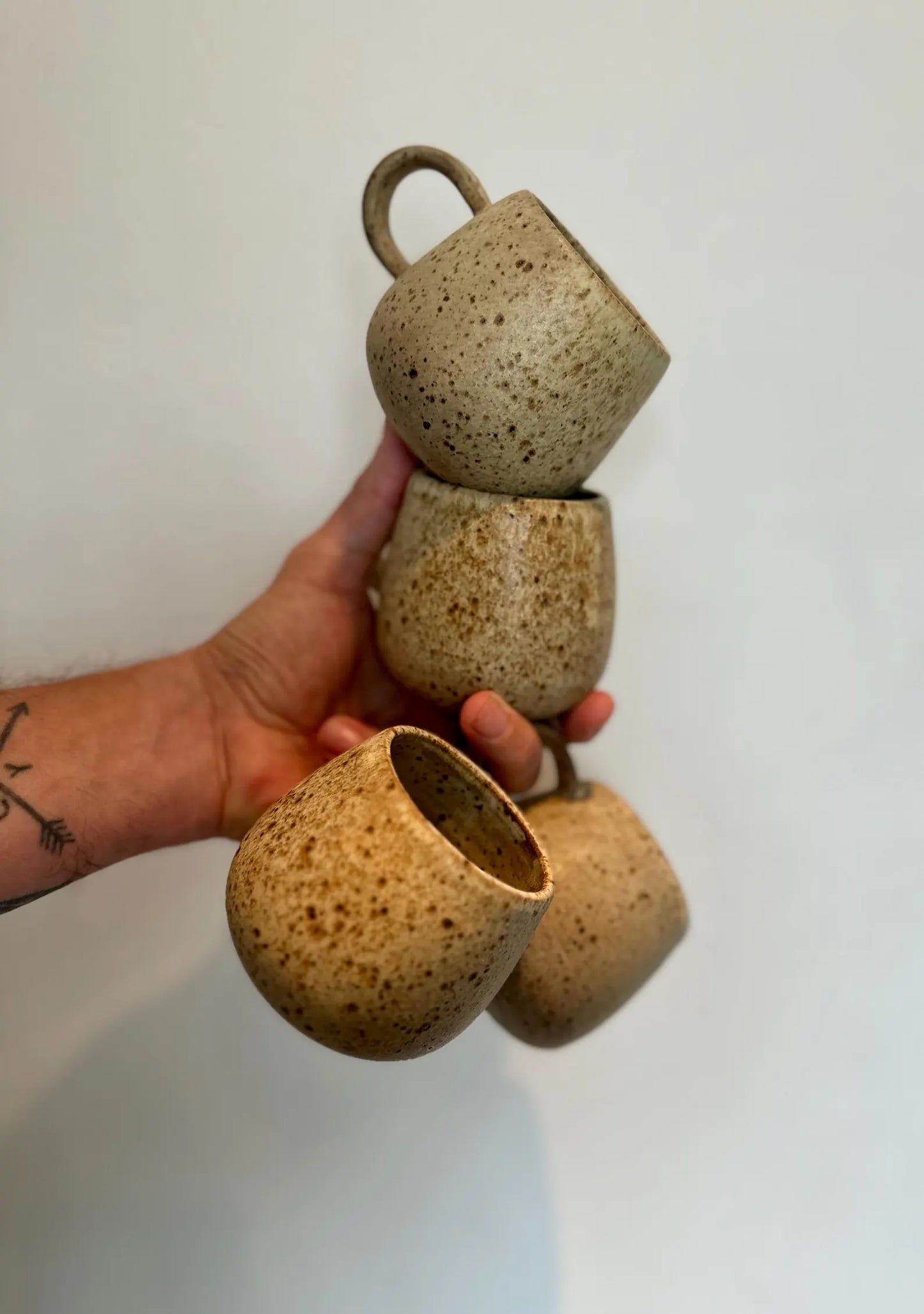 Handmade Speckled Stoneware Mug – Ergonomic Handle, 10 oz