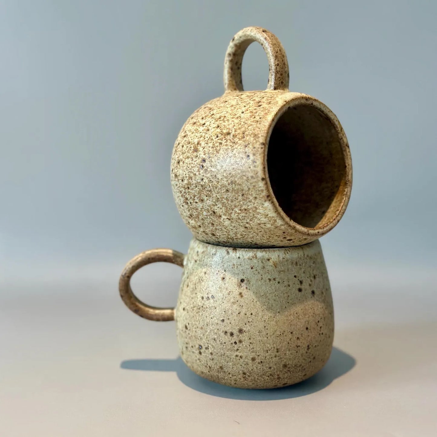 Handmade Speckled Stoneware Mug – Ergonomic Handle, 10 oz